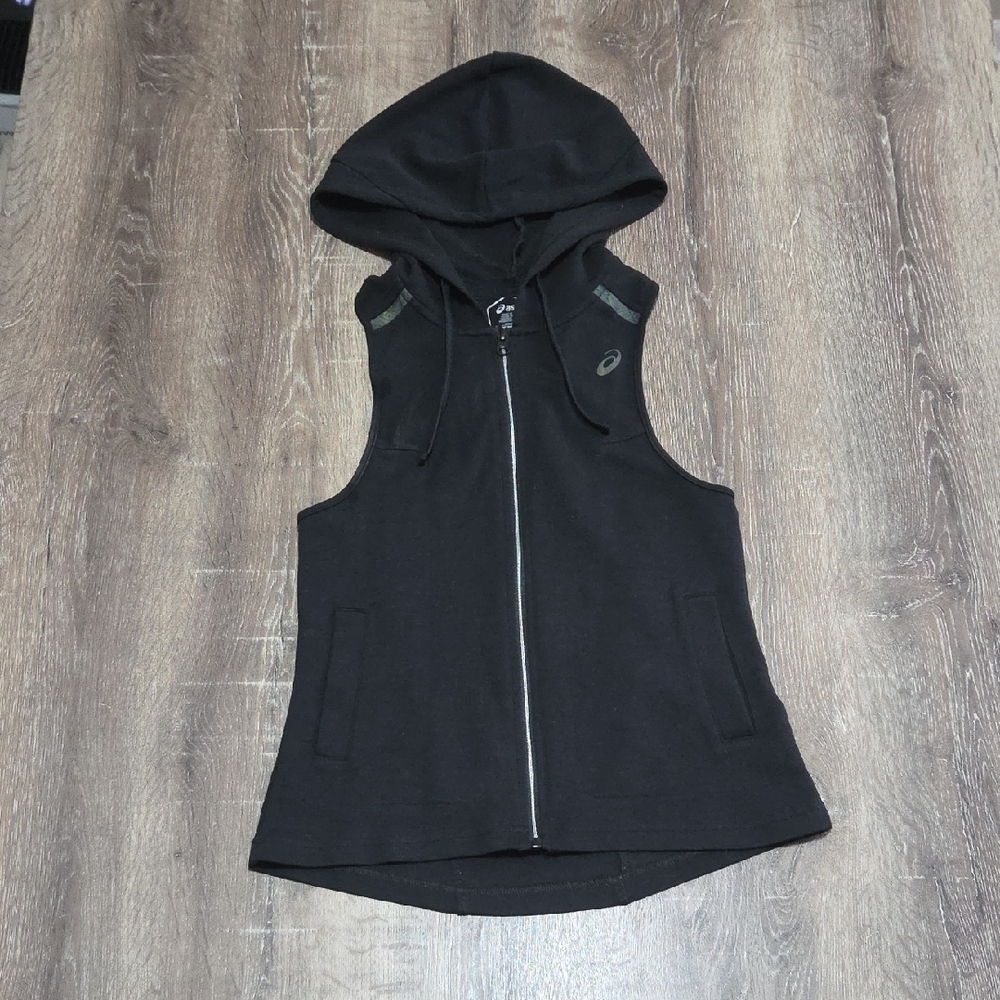 Asics MotionDry Racerback Zip Up Hooded Vest Black XS
